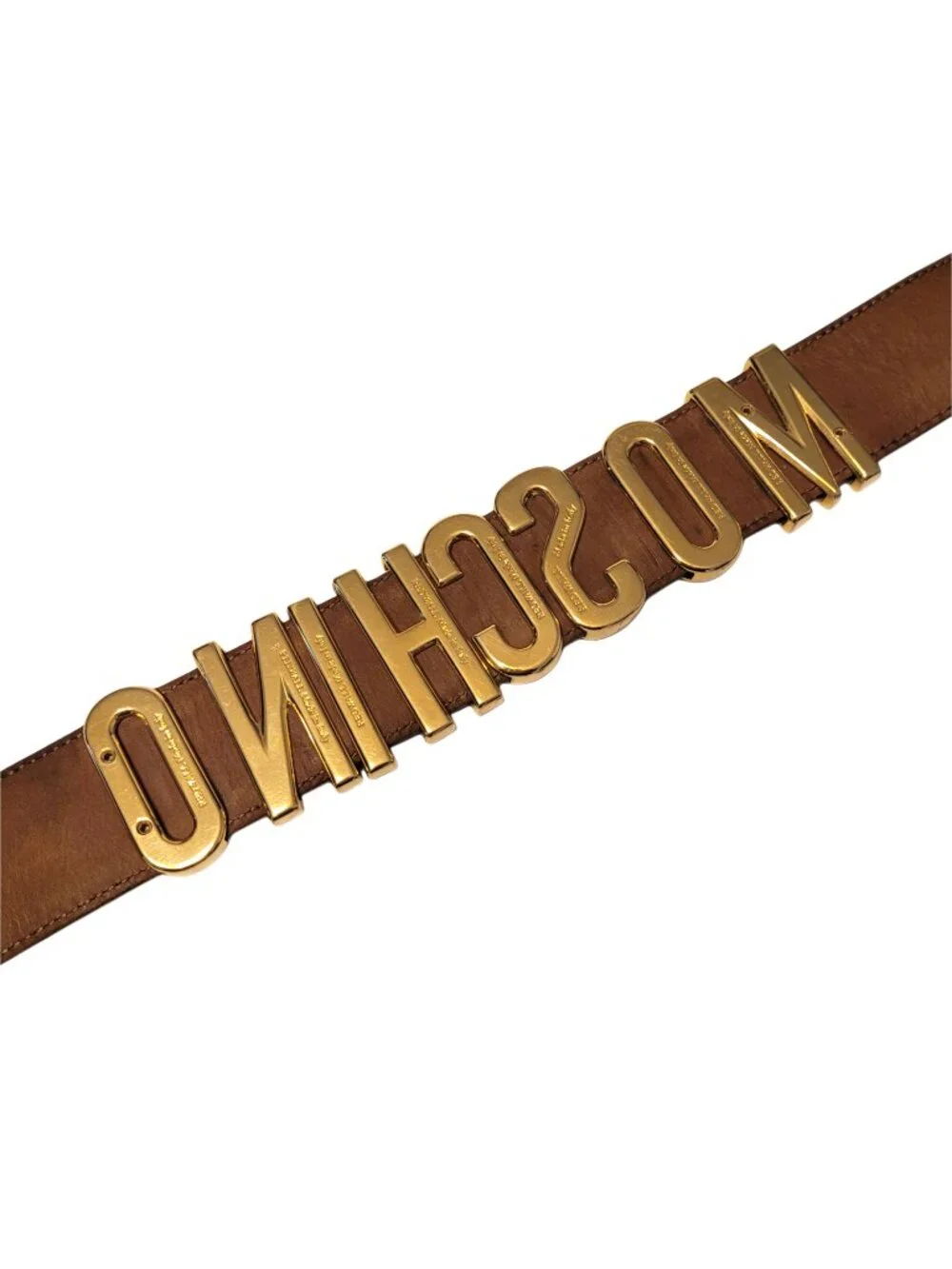 Moschino Vintage Redwall Leather Spell Out Slider Belt IT40 - US 4/6 -XS/S